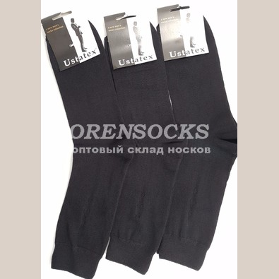 ЮСТАТЕКС НОСКИ МУЖСКИЕ ВЫСОКОЙ ДЛИНЫ ХЛОПОК ЧЕРНЫЕ 1С9