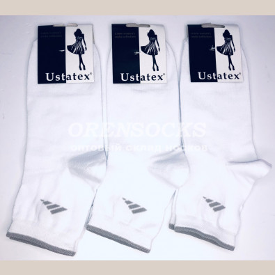 ЮСТА ЖЕНСКИЕ СПОРТИВНЫЕ НОСКИ ХЛОПОК С ЛАЙКРОЙ 2с15 БЕЛЫЕ