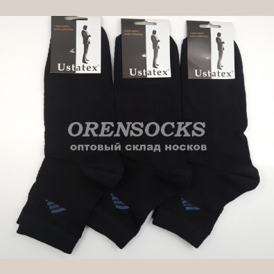 ЮСТА НОСКИ СПОРТИВНЫЕ ПОЛУСЕТКА ХЛОПОК ЧЕРНЫЕ 1С19