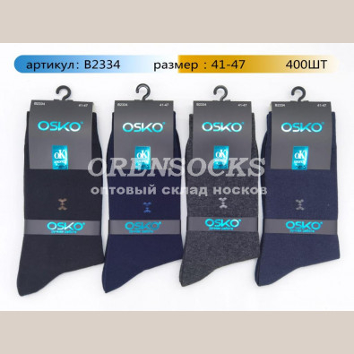 OSKO МУЖСКИЕ ОДНОТОННЫЕ НОСКИ ХЛОПОК B2334