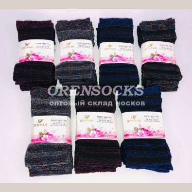 ШУГУАН НОСКИ ЖЕНСКИЕ КАПРОНОВЫЕ ЛЮРЕКС ПО КРУГУ B081-2