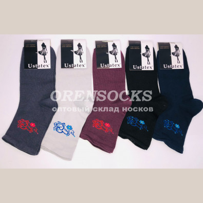 ЮСТА ЖЕНСКИЕ МЕДИЦИНСКИЕ НОСКИ ХЛОПОК С ЛАЙКРОЙ 2с25 АССОРТИ