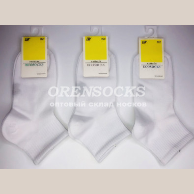 НОСКИ ПОДРОСТОК ХЛОПОК ПОЛУСЕТКА БЕЛЫЕ ШУГУАН ECOSOCKS C3813