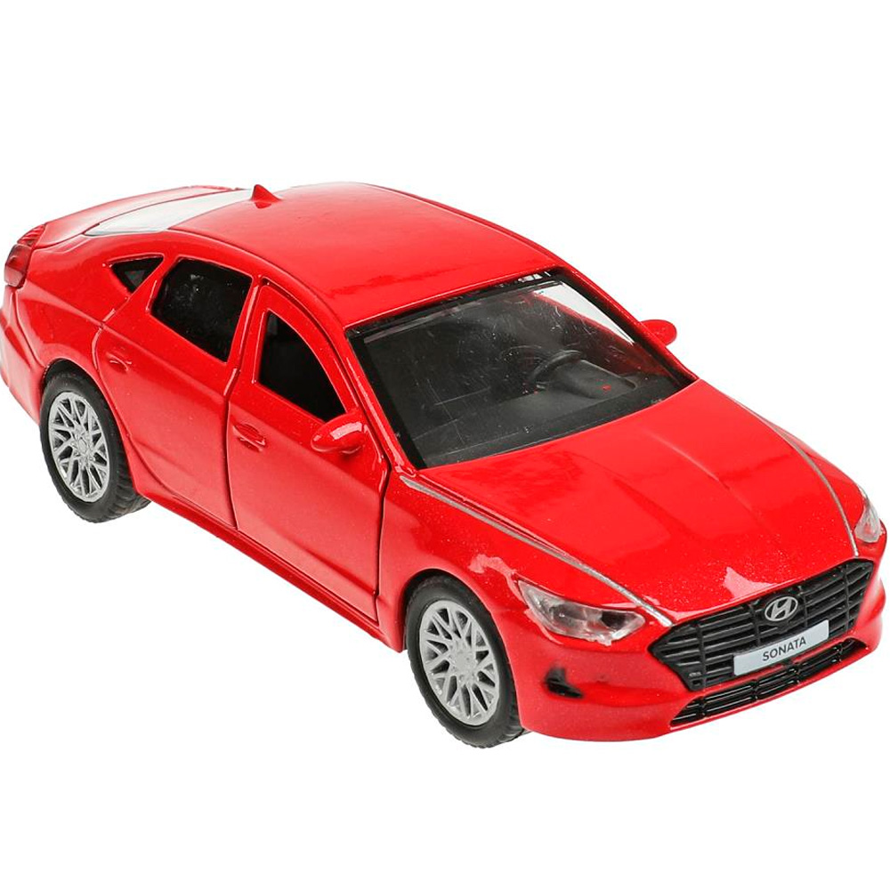 Модель SONATA-12-RD HYUNDAI SONATA длина 12 см, двери, багаж, инерц, красный Технопарк в коробке в Нижнем Новгороде