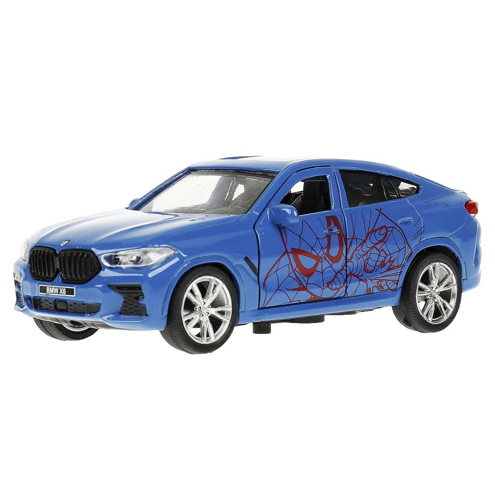 Модель X6-12-SM-BG BMW X6 спайдермен 12 см, двери, багаж, инерц, синий Технопарк в кор. в Нижнем Новгороде