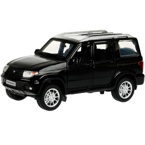 Модель PATRIOT-124SL-BK UAZ ПАТРИОТ 17,8 см, двери, инерция, черн Технопарк  в коробке /48/ в Нижнем Новгороде