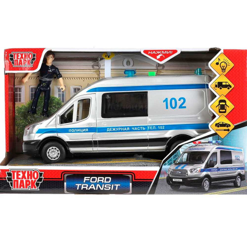 Модель TRANSITVAN-22PLPOL-SR FORD TRANSIT ПОЛИЦИЯ Технопарк  в коробке в Нижнем Новгороде