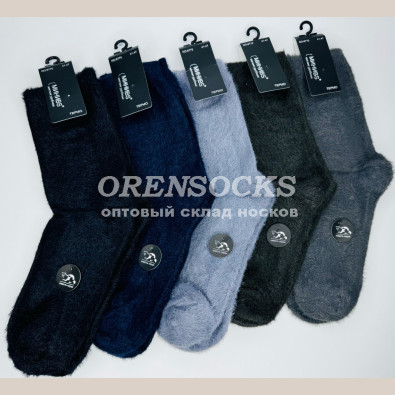 МУЖСКИЕ ТЕРМО-НОСКИ ИЗ МЯГКОЙ ШЕРСТИ НОРКИ, НЕ МАХРОВЫЕ АССОРТИ БЕЗ ПРИНТА МИНИBS 6770