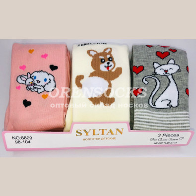 КОЛГОТКИ ДЕТСКИЕ НА ДЕВОЧКУ ХЛОПОК АССОРТИ, КАЧЕСТВО ПРОСТО СУПЕР!!! SYLTAN 8809
