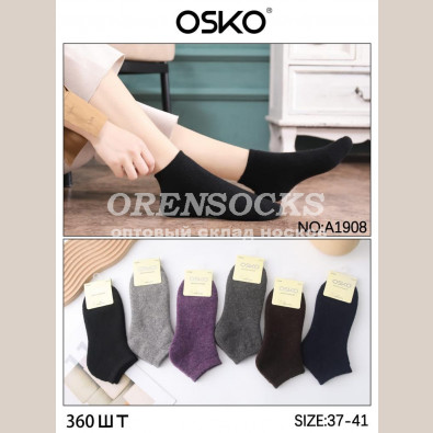 ЖЕНСКИЕ НОСКИ АНГОРА УКОРОЧЕННЫЕ, ВНУТРИ МАХРА OSKO АССОРТИ A1908