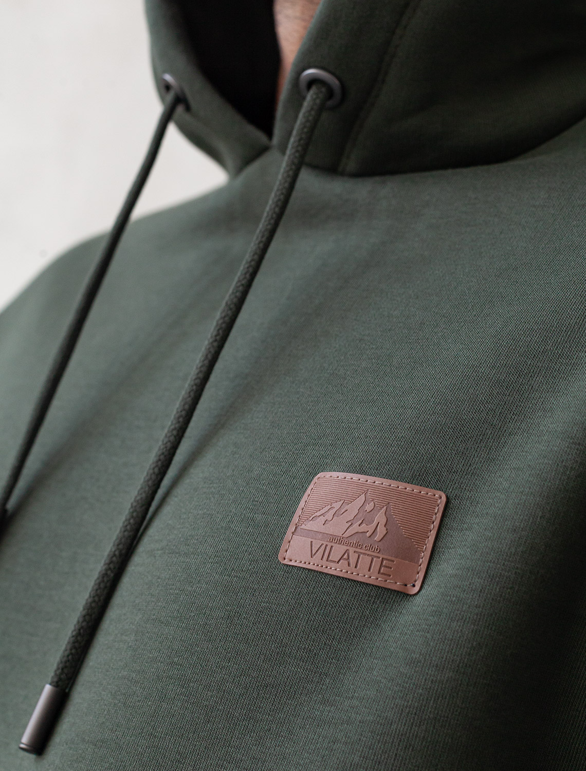 Худи из премиального футера трехнитки с начесом U49.036 хаки