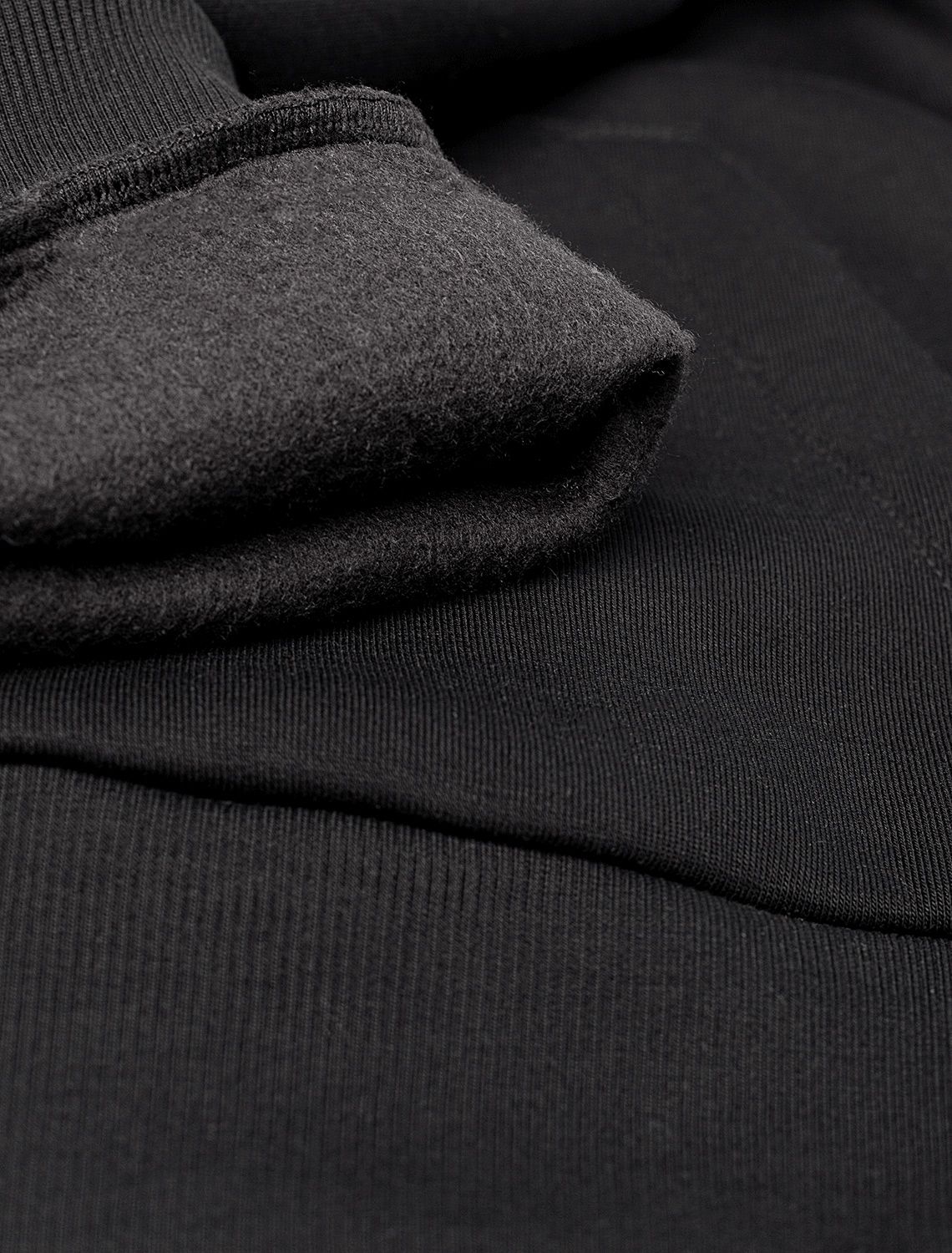Худи из премиального футера трехнитки с начесом U49.036 черный