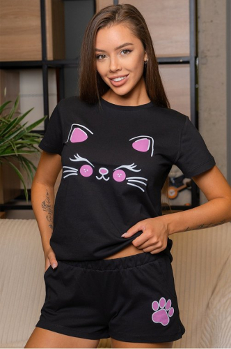 Женская хлопковая пижама с шортами Happyfox