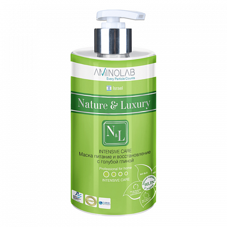 Nature & Luxury Маска для волос -питание и восстановление с голубой глиной, 460 мл