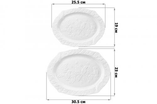 БЫЛО 1087 руб! Набор 2 блюд 30,5*23*2 см и 25,5*19*2 см 