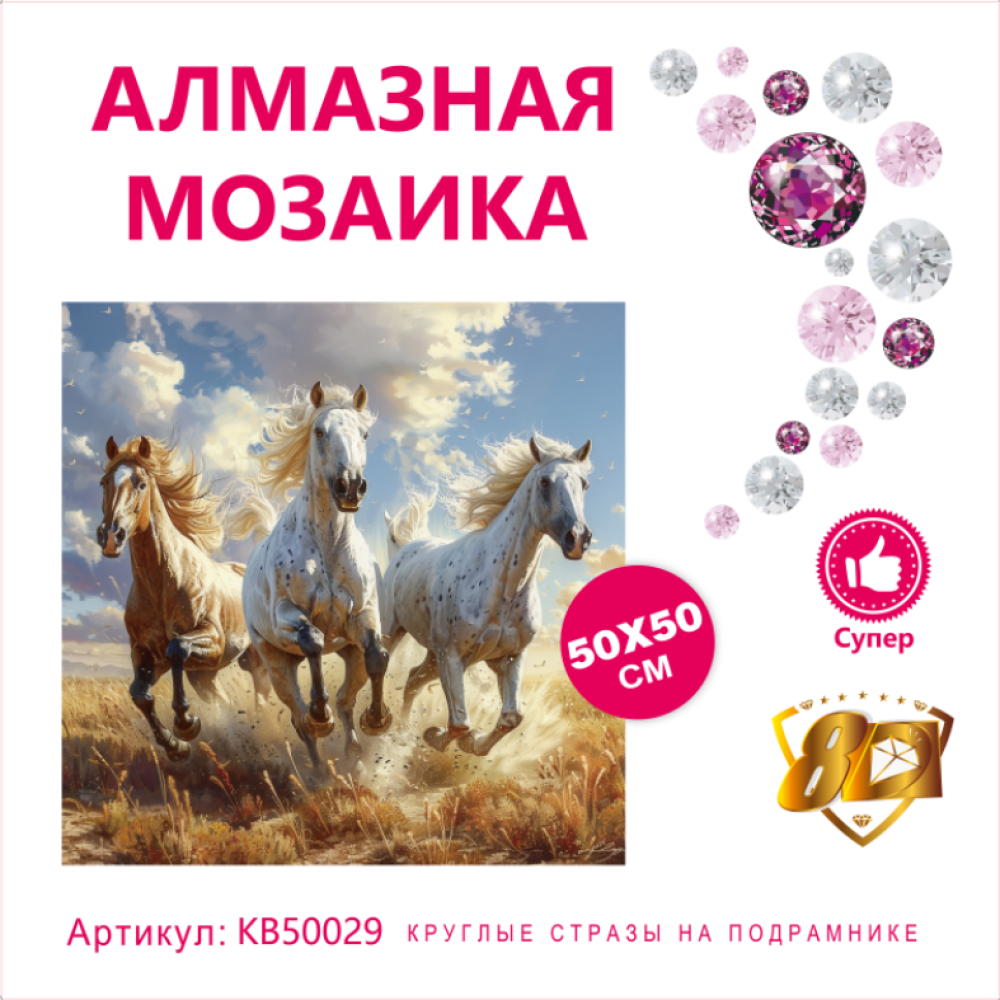 KB50029 АЛМАЗНАЯ МОЗАИКА 50Х50 НА ПОДРАМНИКЕ