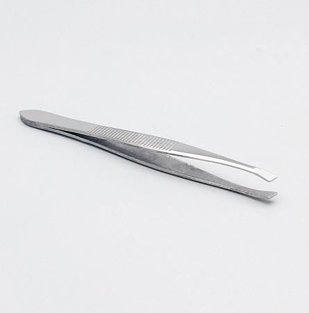 Zinger Пинцет для бровей скошенный / Standard T-014 S (86014 S), 88 мм, серебристый глянцевый