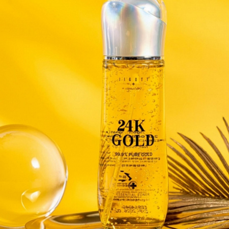 Jigott Набор средств для лица: тонер, эмульсия, крем / Signature 24K Gold Essential Skin Care 3 Set