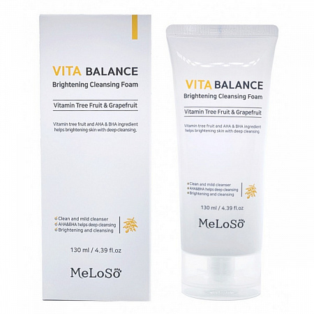 MeLoSo Очищающая пенка для лица с витаминами / Vita Balance Brightening Cleansing Gel Foam, 130 мл