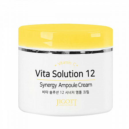Jigott Энергетический ампульный крем для лица / Vita Solution 12 Synergy Ampoule Cream, 100 мл