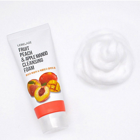 Lebelage Пенка для умывания с экстрактами персика и манго / Fruit Peach & Apple Mango Cleansing Foam, 100 мл