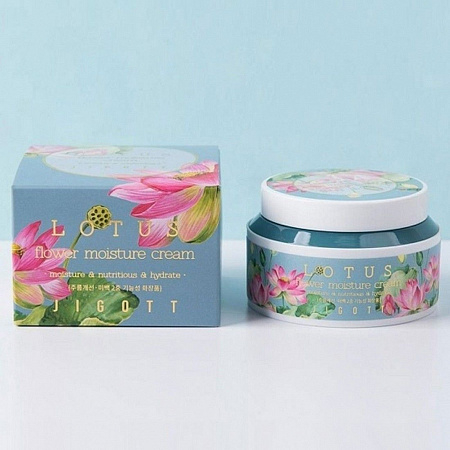 Jigott Увлажняющий крем для лица с экстрактом лотоса / Lotus Flower Moisture Cream, 100 мл