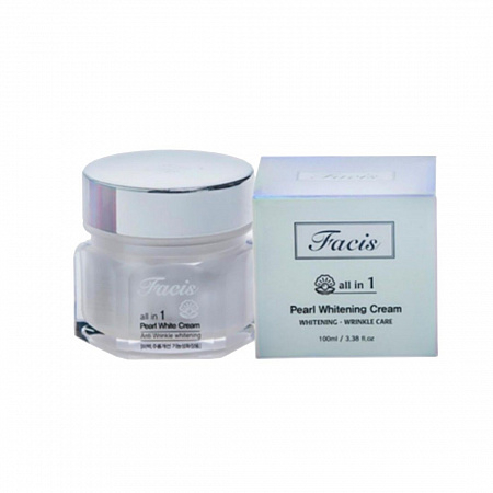 Jigott Осветляющий крем с жемчужным порошком / Facis All in 1 Pearl Whitening Cream, 100 мл