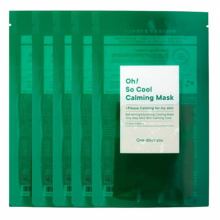 One-day's you Успокаивающие тканевые маски / Oh! So Cool Calming Mask, 5 шт.