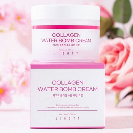 Jigott Крем для лица увлажняющий с коллагеном / Collagen Water Bomb Cream, 150 мл