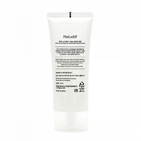 MeLoSo Очищающая пенка для лица с экстрактом камелии и алоэ / pH Balance Mild Cleansing Gel Foam, 130 мл