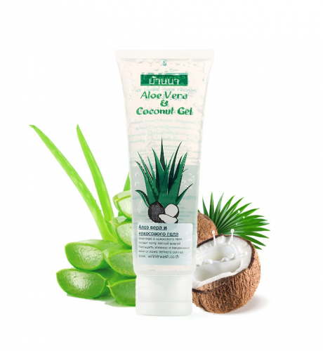 Восстанавливающий гель алоэ вера с кокосом Banna Aloe Vera Gel & Coconut, 100 мл. Таиланд