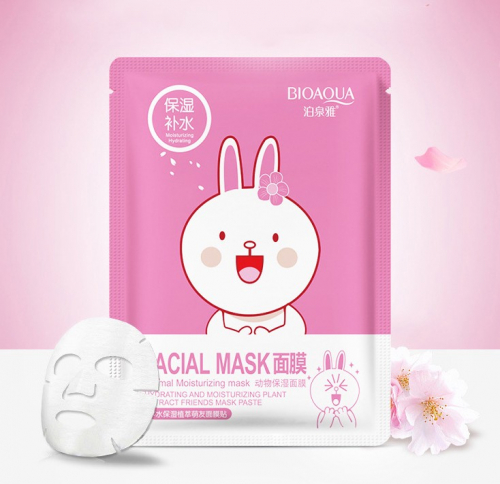 Тканевая маска с экстрактом сакуры Bioaqua Facial Mask Animal, ЗАЯЦ