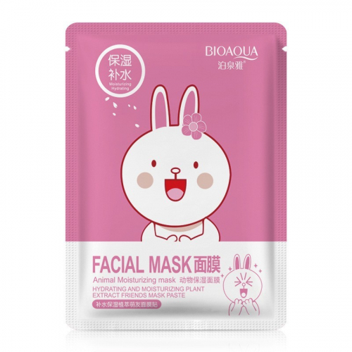 Тканевая маска с экстрактом сакуры Bioaqua Facial Mask Animal, ЗАЯЦ