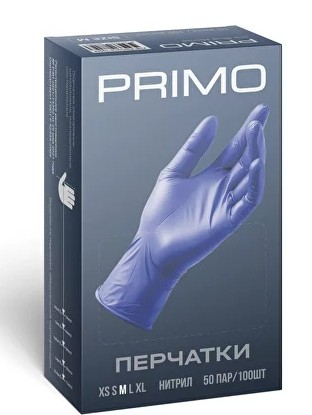 Перчатки нитриловые Primo ZHP Ice Blue Nitrile, размер XL, 100 шт. (50 пар)