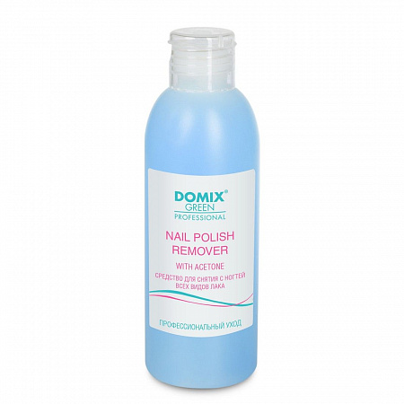 Domix Green Professional Средство для снятия всех видов лака с ацетоном / Nail Polish Remover with Acetone, 200 мл
