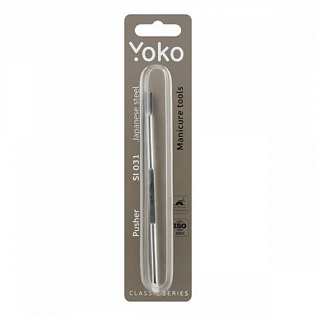 YOKO Шабер маникюрный двусторонний / Classic SI 031, мини-нож для чистки/апельсиновая палочка, 13 см