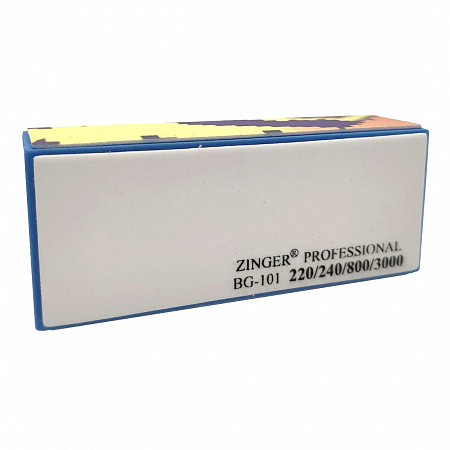 Zinger Полировочный блок 4-х сторонний / Classic BG-101, 220/240/800/3000 грит, разноцветный