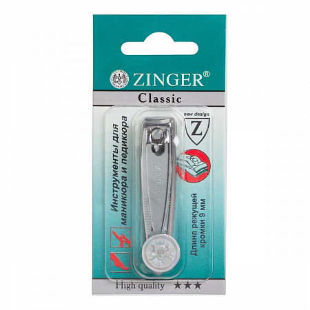 Zinger Книпсер для ногтей с пилкой и цепочкой / Classic SLN-602 FC, 9 мм