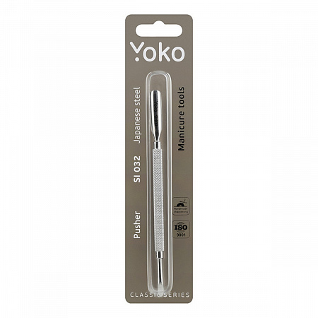 YOKO Шабер маникюрный двусторонний / Classic SI 032, овальная лопатка/апельсиновая палочка, 13,5 см