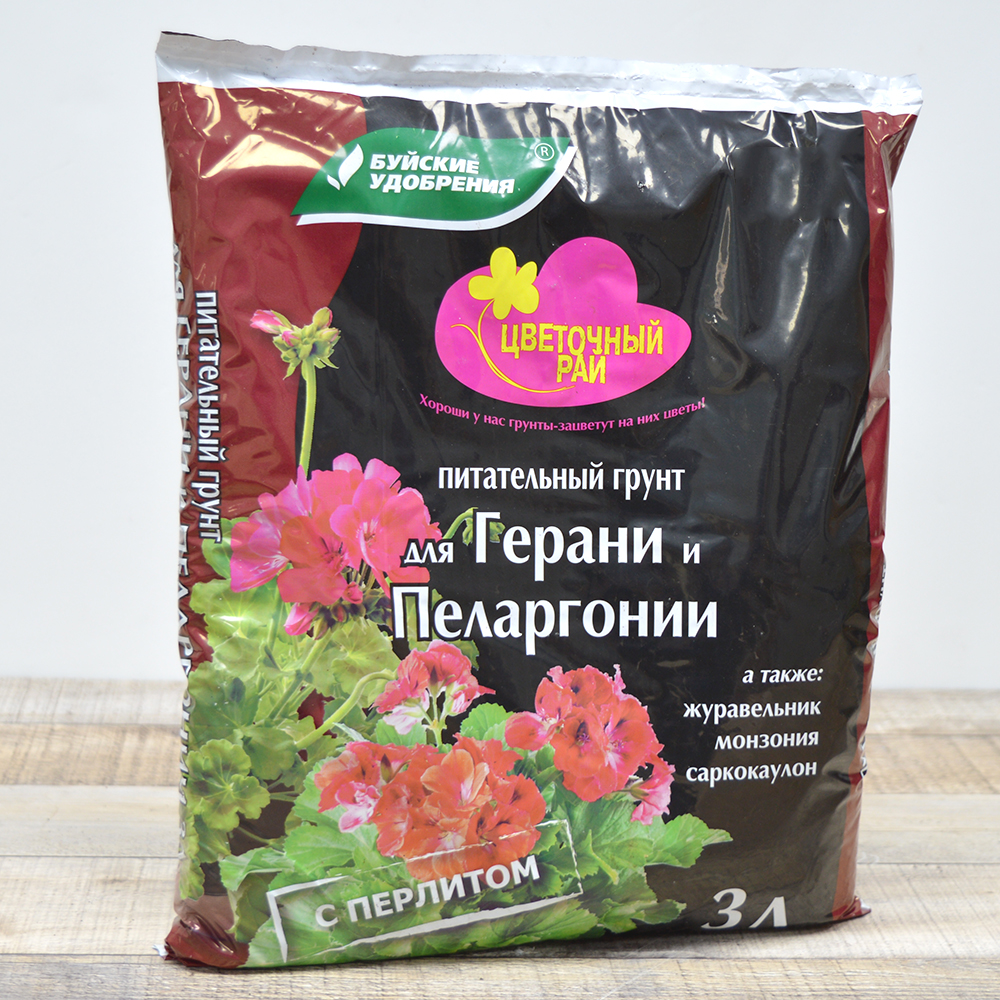 Грунт 3л Цветочный рай. Герань, Пеларгония.