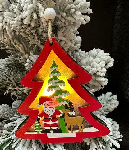 Светящиеся новогодние игрушки в ассорт.