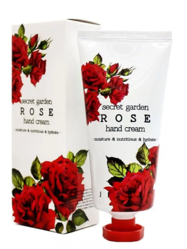 Jigott/ Увлажняющий крем для рук с экстрактом розы JIGOTT Secret Garden Rose Hand Cream 100 мл.