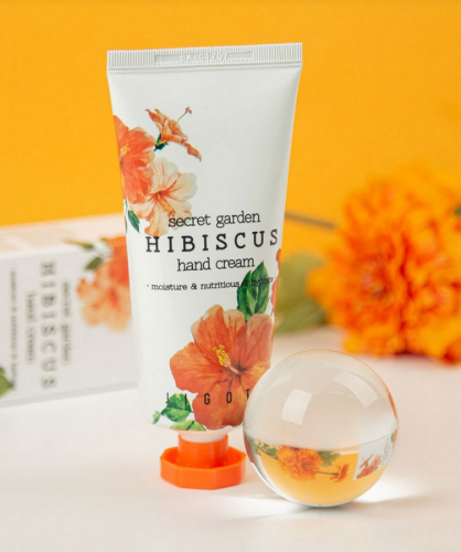 Jigott/ Крем для рук с экстрактом гибискуса / Secret Garden Hibiscus Hand Cream, 100 мл.