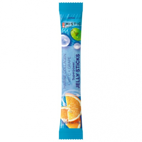 Натуральный коллаген в желе с витамином С MISTIC MARINE COLLAGEN + VIT C + GRAPE SUPERPOWER JELLY STICKS  1 шт 15г