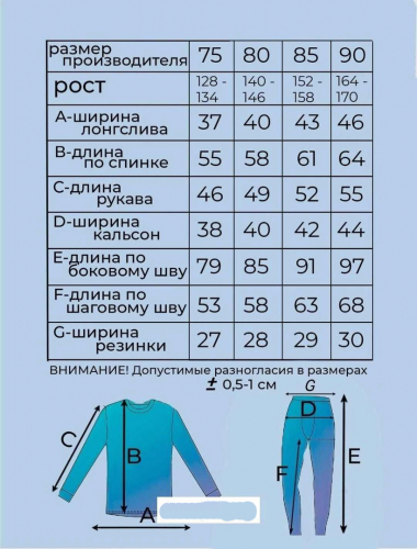 Термобелье детское унисекс синий