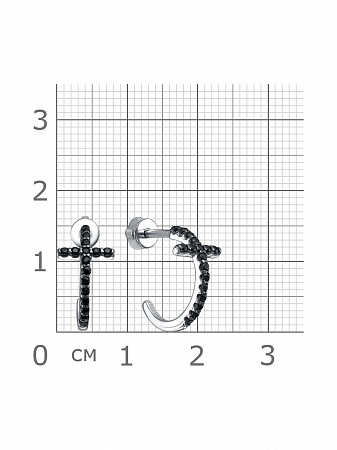 12-1072.0010.01 Серьги с фианитом родированные серебро 925*