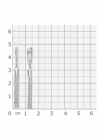 11-0838 Серьги с фианитом родированные серебро 925*