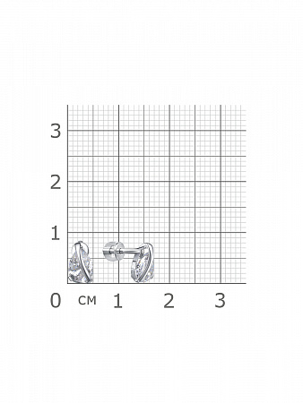 12-0785 Серьги с фианитом родированные серебро 925*