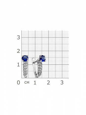 11-0365 сап Серьги с фианитом родированные серебро 925*