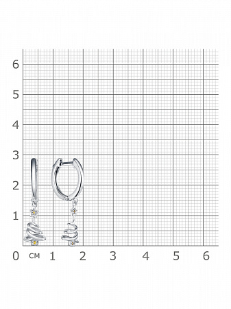 11-1217.0013 Серьги с фианитом родированные серебро 925*